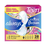 Always Radiant FlexFoam Teen Pads Regular 28ct (Pack of 6) - view 2