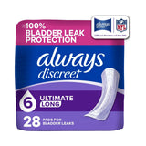 Always Discreet Extra Heavy Long Incontinence Pads 28 Count (Pack of 2) - view 2