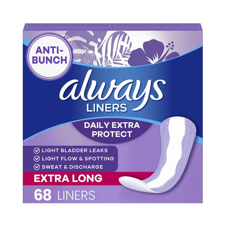 Always Anti-Bunch Xtra Protection Liners Extra Long 68ct (Pack of 4)