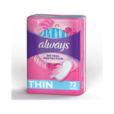 Always Dailies Thin Unscented Panty Liners Regular 72ct (Pack of 12)