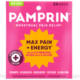 Pamprin Maximum Strength Max Pain + Energy Formula Menstrual Pain Relief Caplets 1.12 Oz (Pack of 24)
