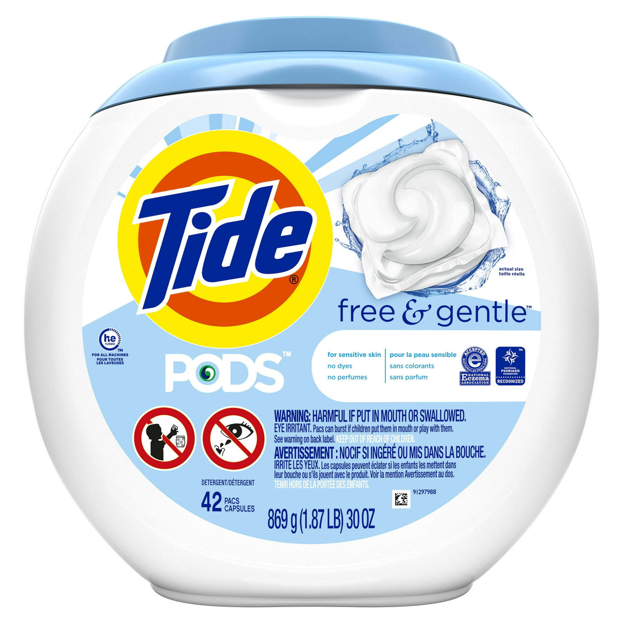Tide Pods Laundry Detergent Soap Packs Free And Gentle 2.65 Oz (Pack Of 4)