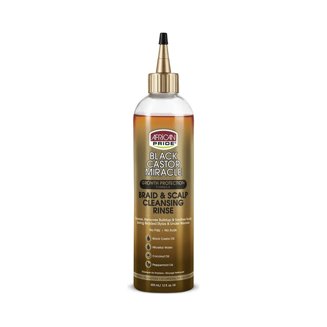 African Pride Black Castor Miracle Braid Rinse 12 Oz (Pack of 6)