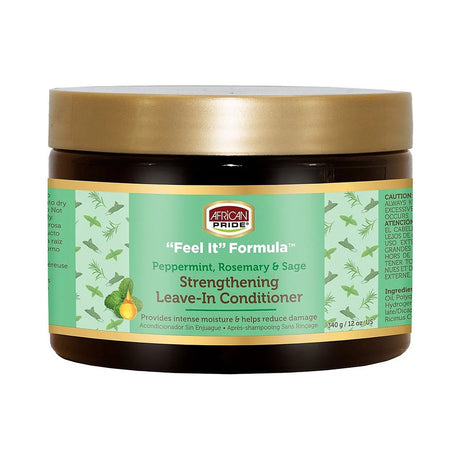 African Pride Feel It Formula Strengthening Leave-In Conditioner 12 Oz (Pack of