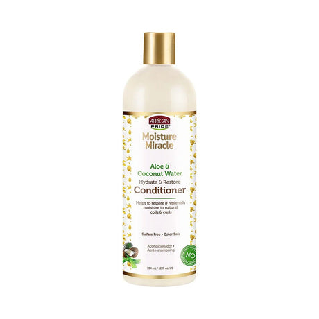 African Pride Moisture Miracle Aloe & Coconut Water Conditioner 12 Oz (Pack of 6