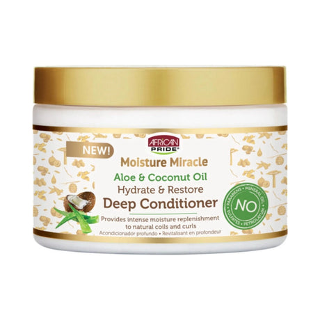 African Pride Moisture Miracle Aloe Coconut Oil Deep Conditioner (Pack of 6)