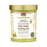 African Pride Moisture Miracle Olive Oil Tea Tree Gel 18 Oz (Pack of 6)
