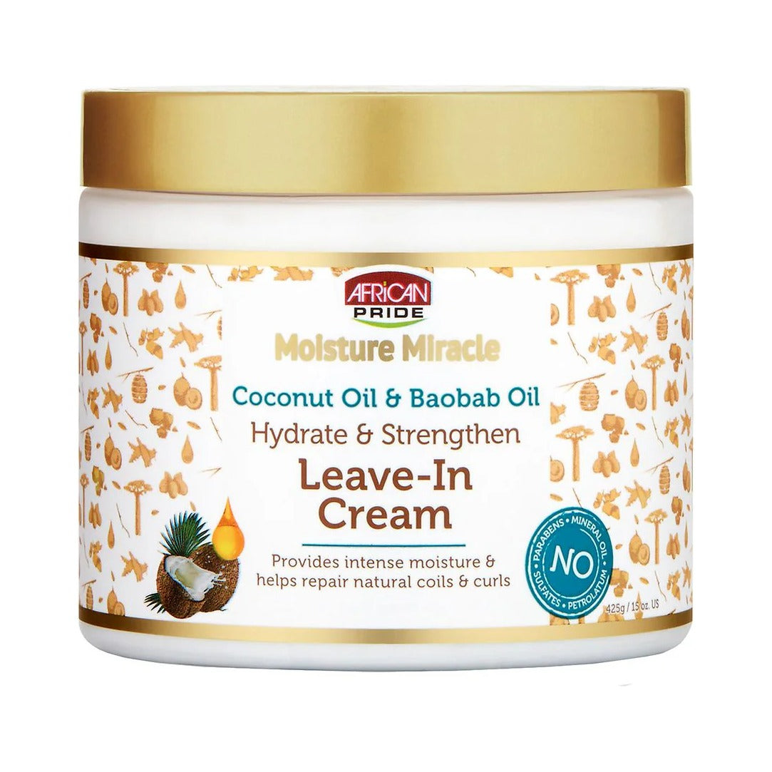 African Pride Coconut & Baobab Oil Leave-In Cream 15 Oz (Pack of 6)