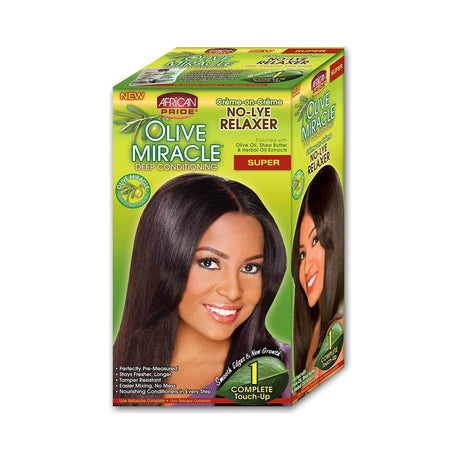 African Pride Olive Miracle No-Lye Relaxer Super (Pack of 12)