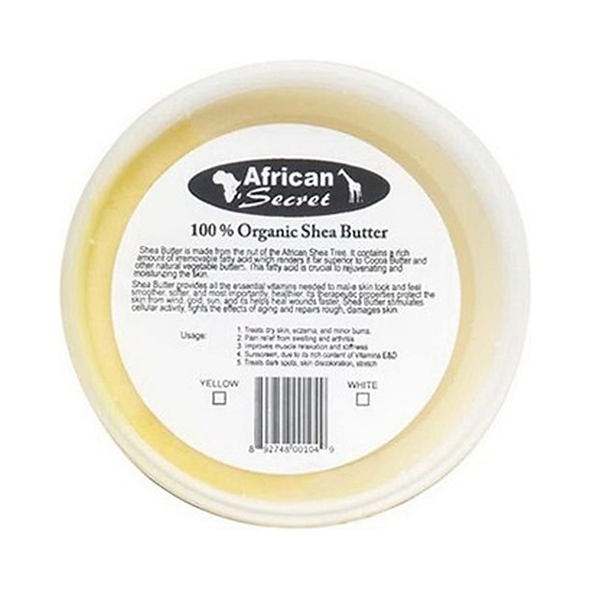 African Secret Shea Butter White 8 Oz (Pack of 12)