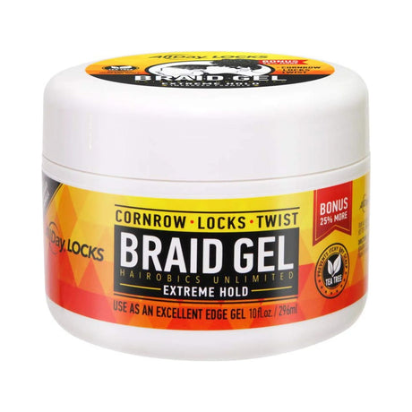 All Day Locks Braid Gel Extreme Hold 15 Oz (Pack of 6)