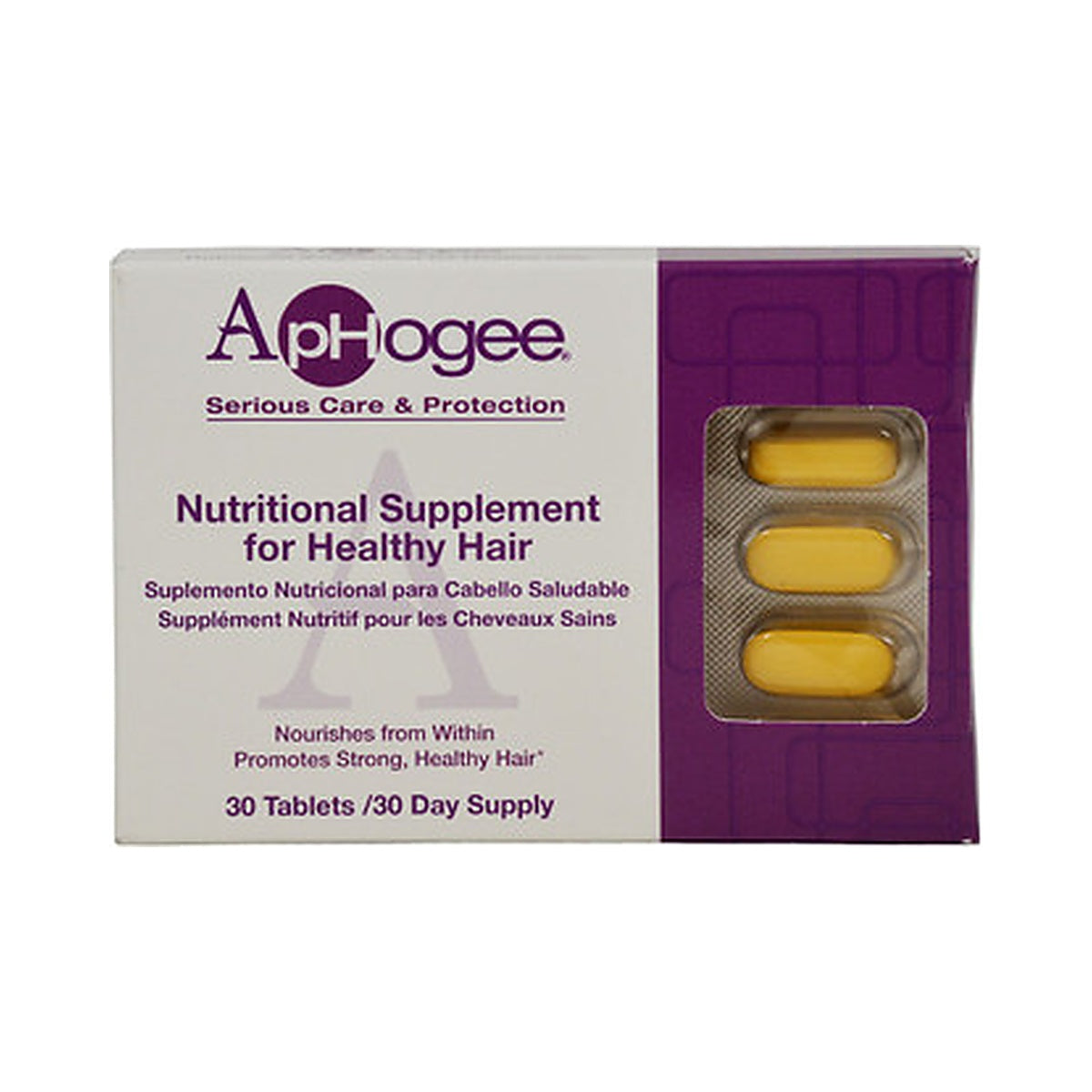 ApHogee Vitamin Supplement for Healthy Hair 30 Tablets (Pack of 12)
