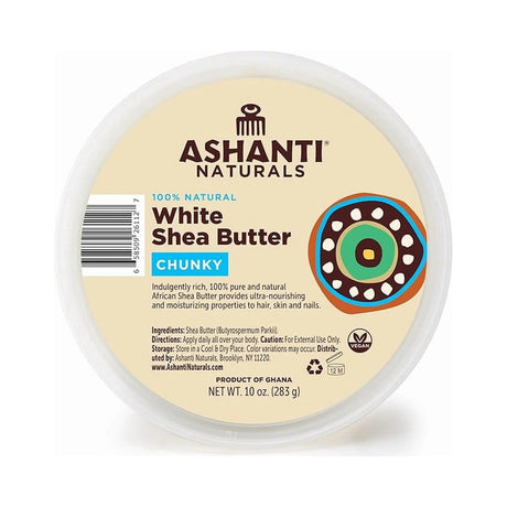 Ashanti Naturals Chunky White Shea Butter 10 Oz (Pack of 6)