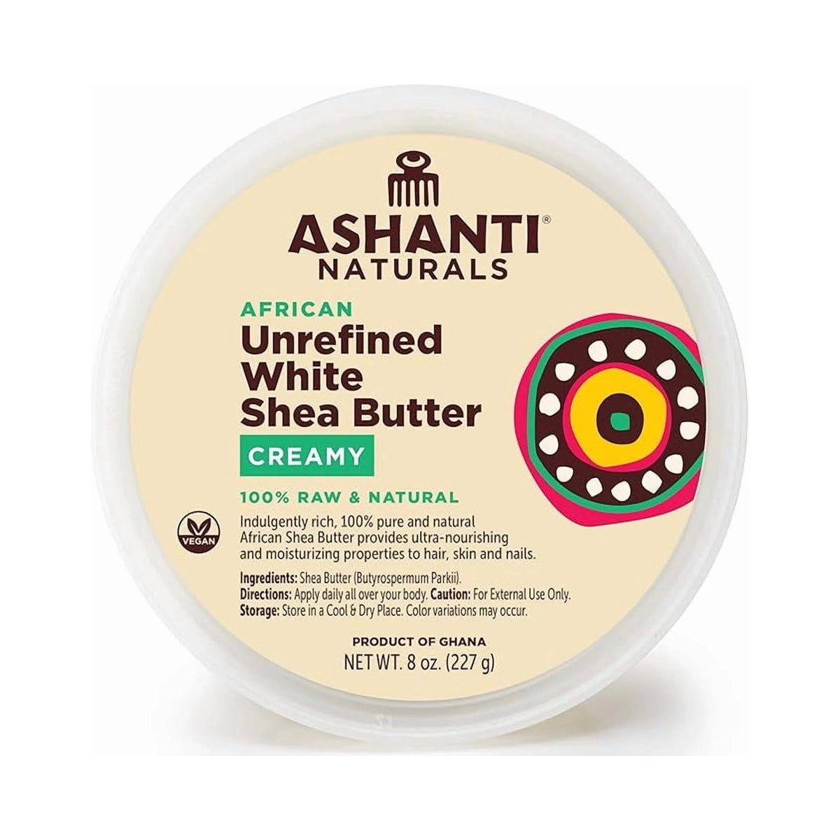 Ashanti Naturals Unrefined White Shea Butter 8 Oz (Pack of 12)