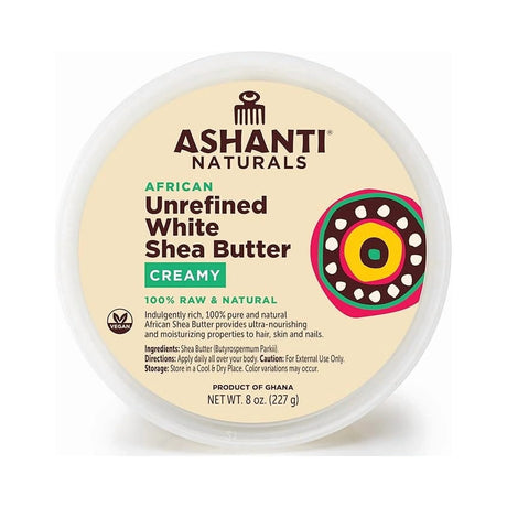 Ashanti Naturals Unrefined White Shea Butter 8 Oz (Pack of 12)