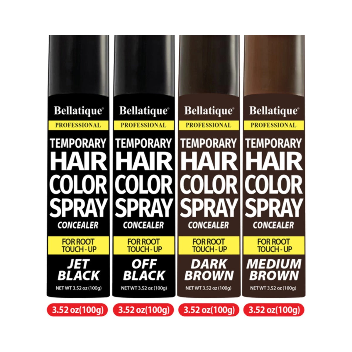 Bellatique Professional Temporary Hair Color Spray Dark Brown #2 (Pack of 48)