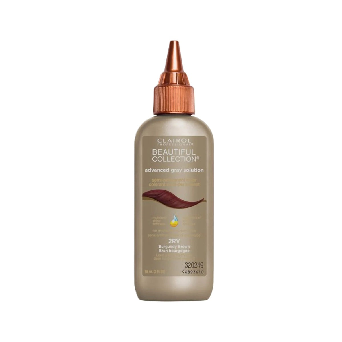 Clairol Advanced Gray Solution Semi-Permanent Hair Color 2RV Burgundy Brown 3 Oz