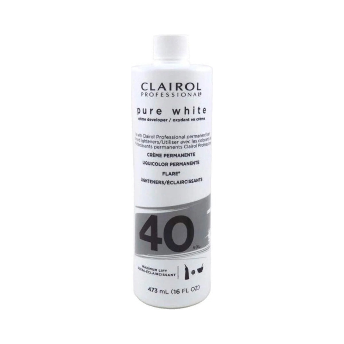 Clairol Pure White 40 Volume Creme Developer 16 Oz (Pack of 12)