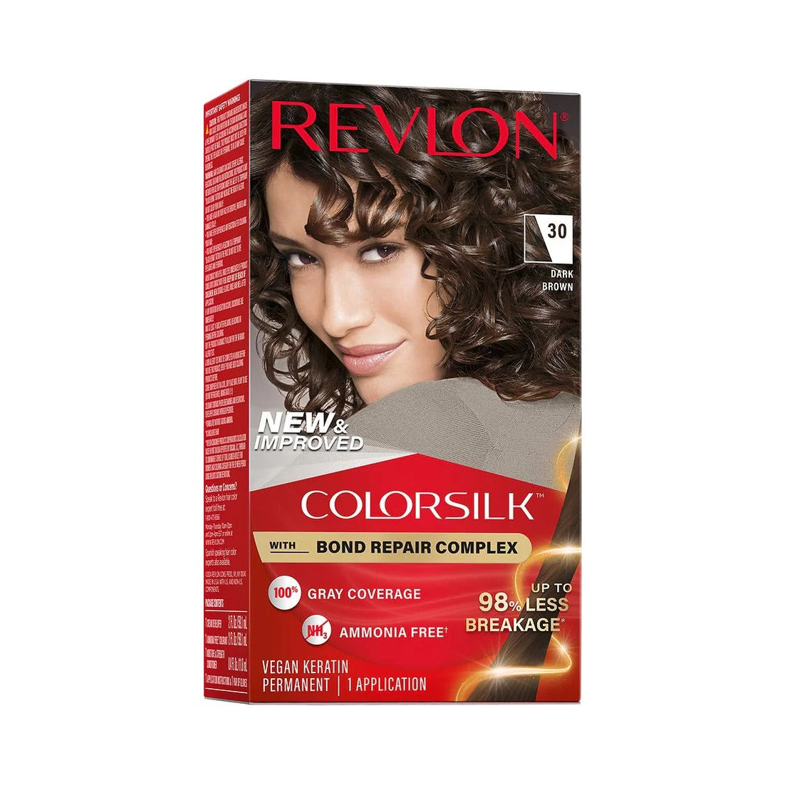 Revlon ColorSilk Permanent Hair Color 30 Dark Brown 4.4 Oz (Pack of 12)