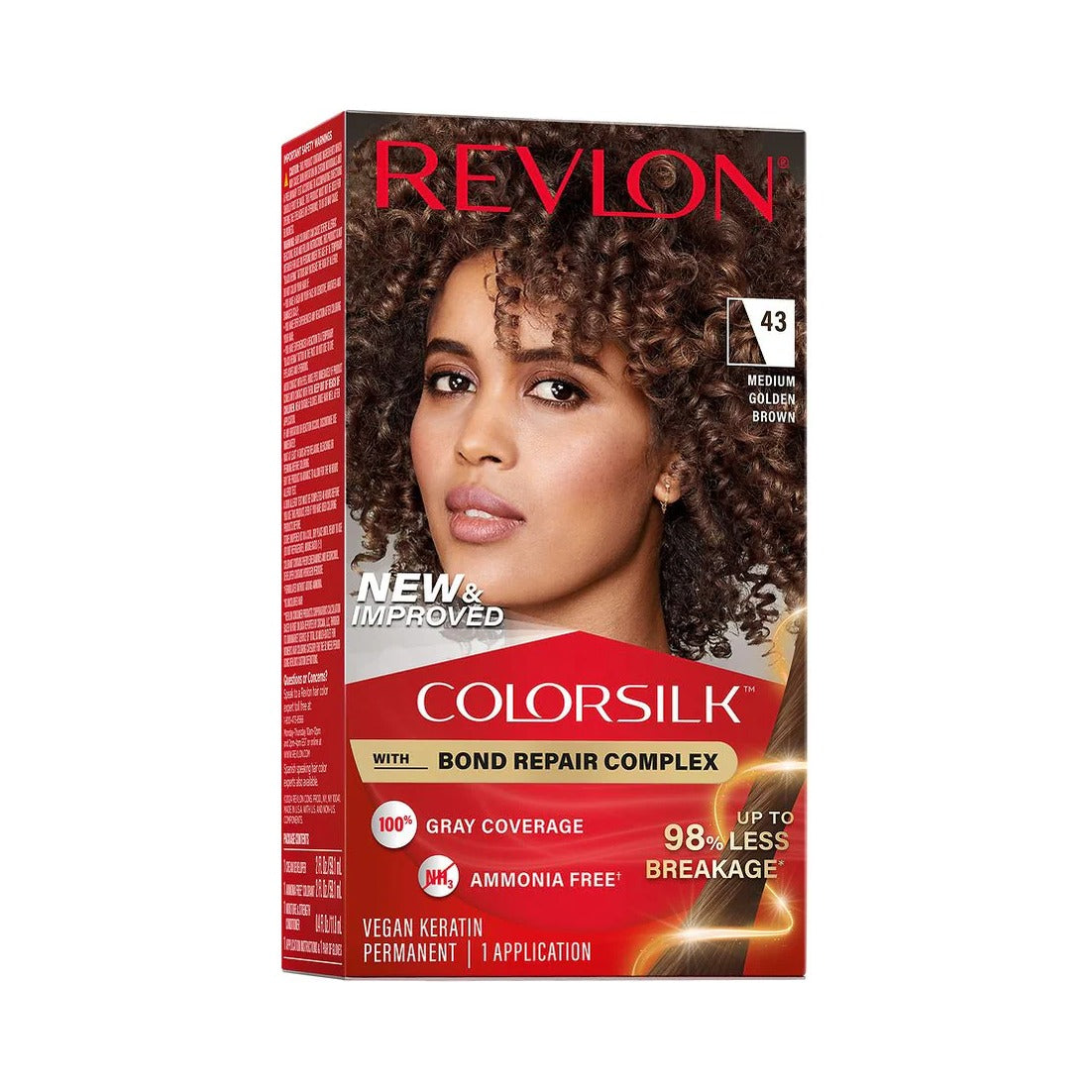 Revlon ColorSilk Permanent Hair Color 43 Medium Golden Brown (Pack of 12)