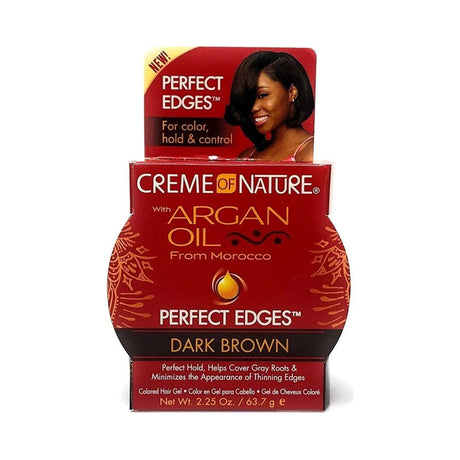 Creme of Nature Argan Oil Perfect Edges Dark Brown 2.25 Oz (Pack of 6)