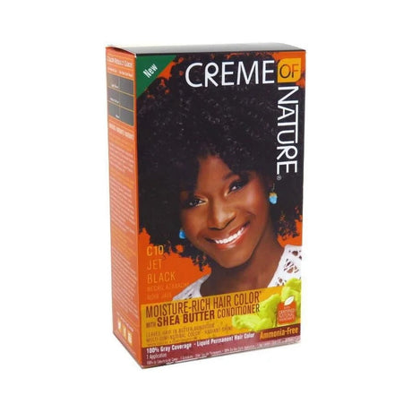 Creme of Nature Moisture-Rich Permanent Hair Color Jet Black (Pack of 12)