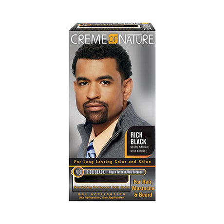 Creme of Nature Men's Permanent Hair Color Rich Black (Pack of 12)