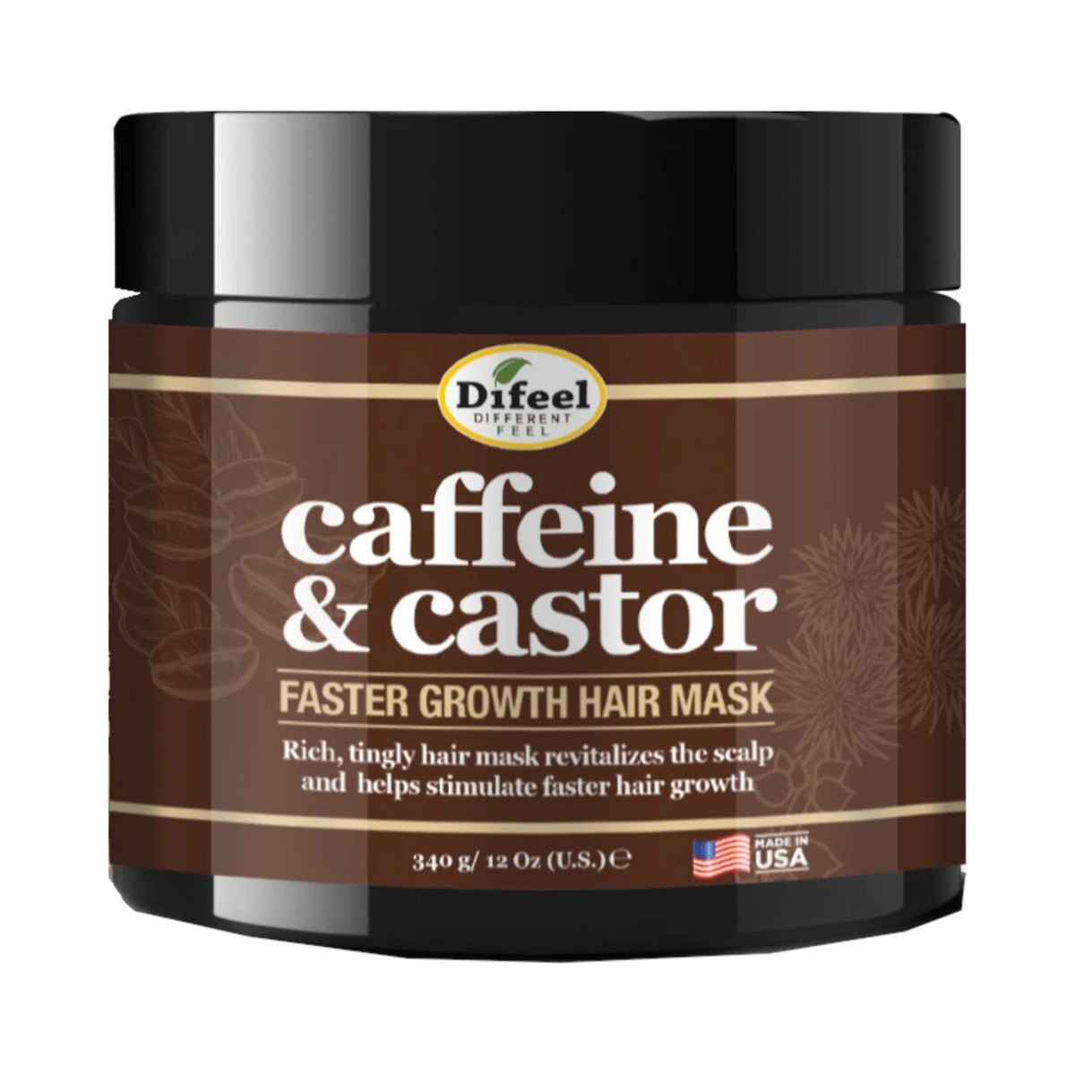 Difeel Caffeine & Castor Hair Mask 12 Oz (Pack of 24)
