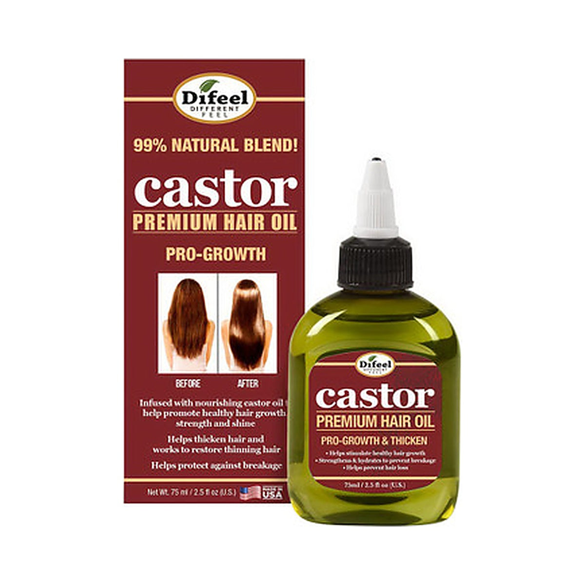 Difeel Pro-Growth Castor Oil 2.5 Oz (Pack of 24)