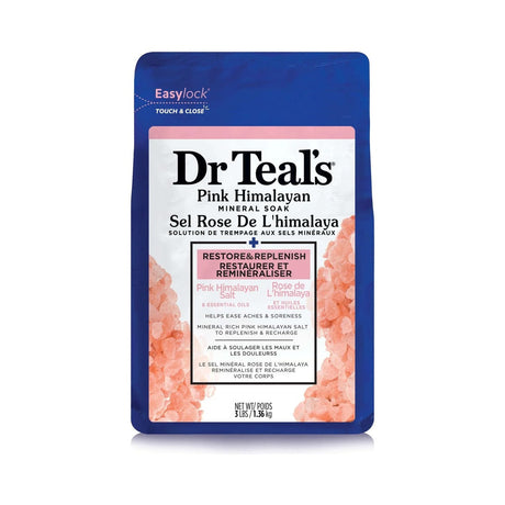 Dr Teal's Epsom Salt Pink Himalayan 3 Lb (Pack of 4)