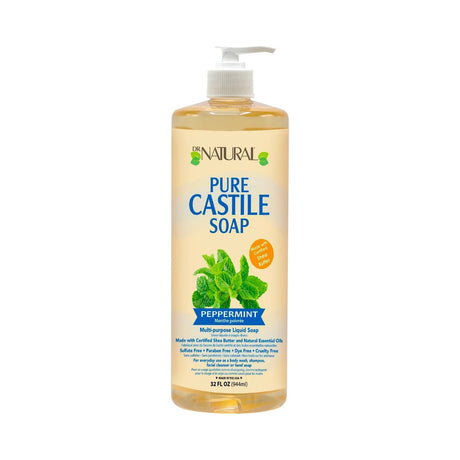Dr. Natural Peppermint Castile Body Wash 32 Oz (Pack of 6)