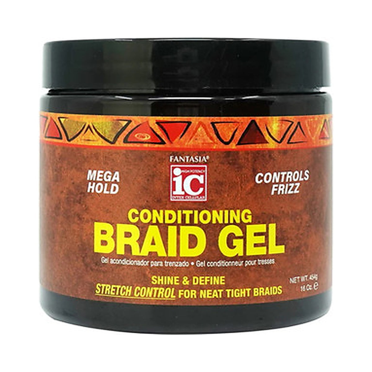 Fantasia Braid Gel Mega Hold 16 Oz (Pack of 6)