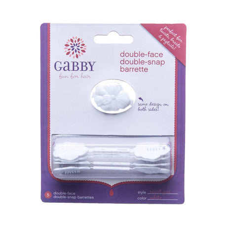GaBBY Double Face Double Snap Barrette White (Pack of 12)