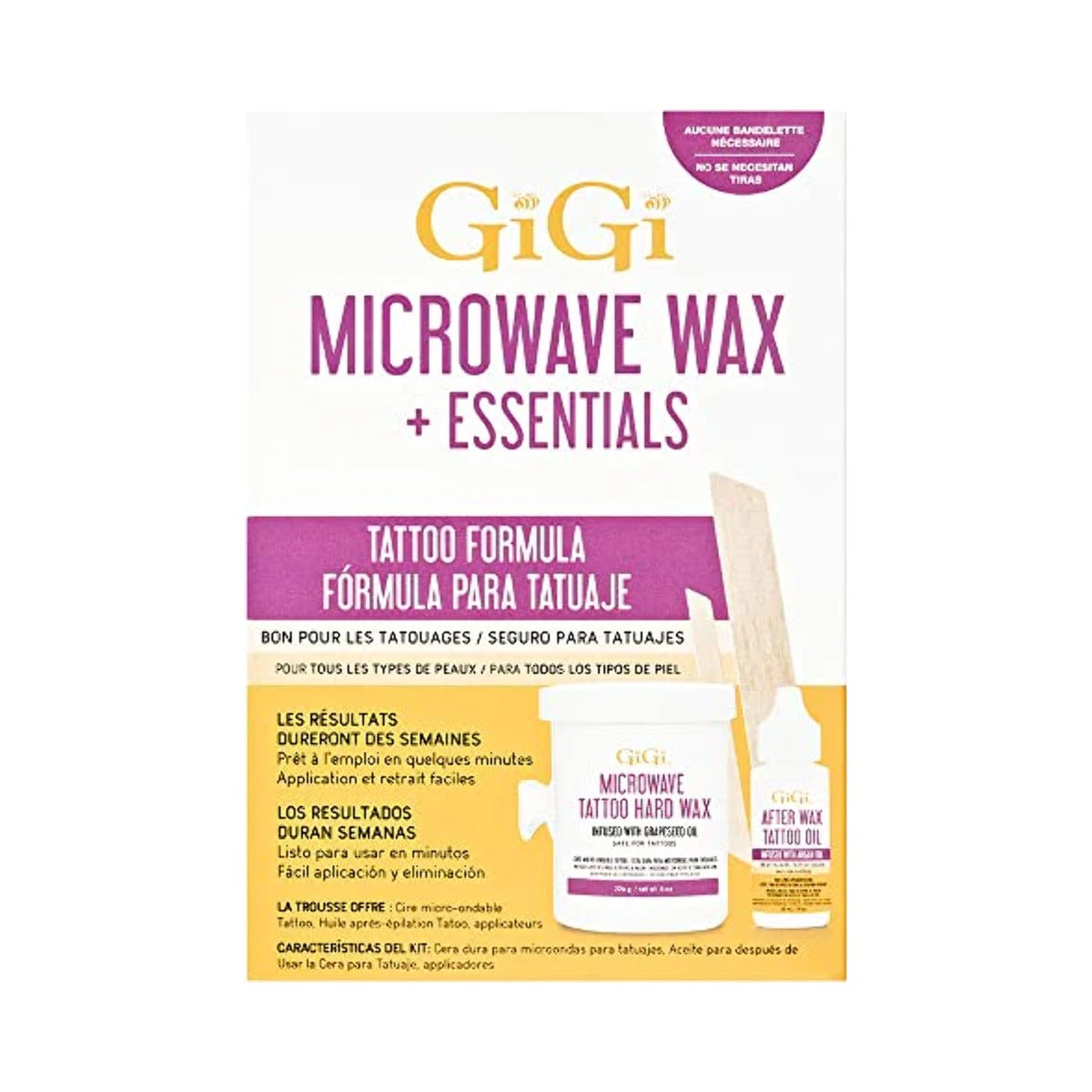 GiGi Microwave Tattoo Hard Wax Kit 8 Oz (Pack of 12)