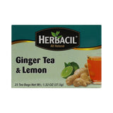 Herbacil Ginger and Lemon Tea 1.32 Oz (Pack of 48)