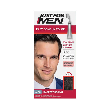 Just For Men Easy Comb-In Hair Color Darkest Brown (Pack of 12)