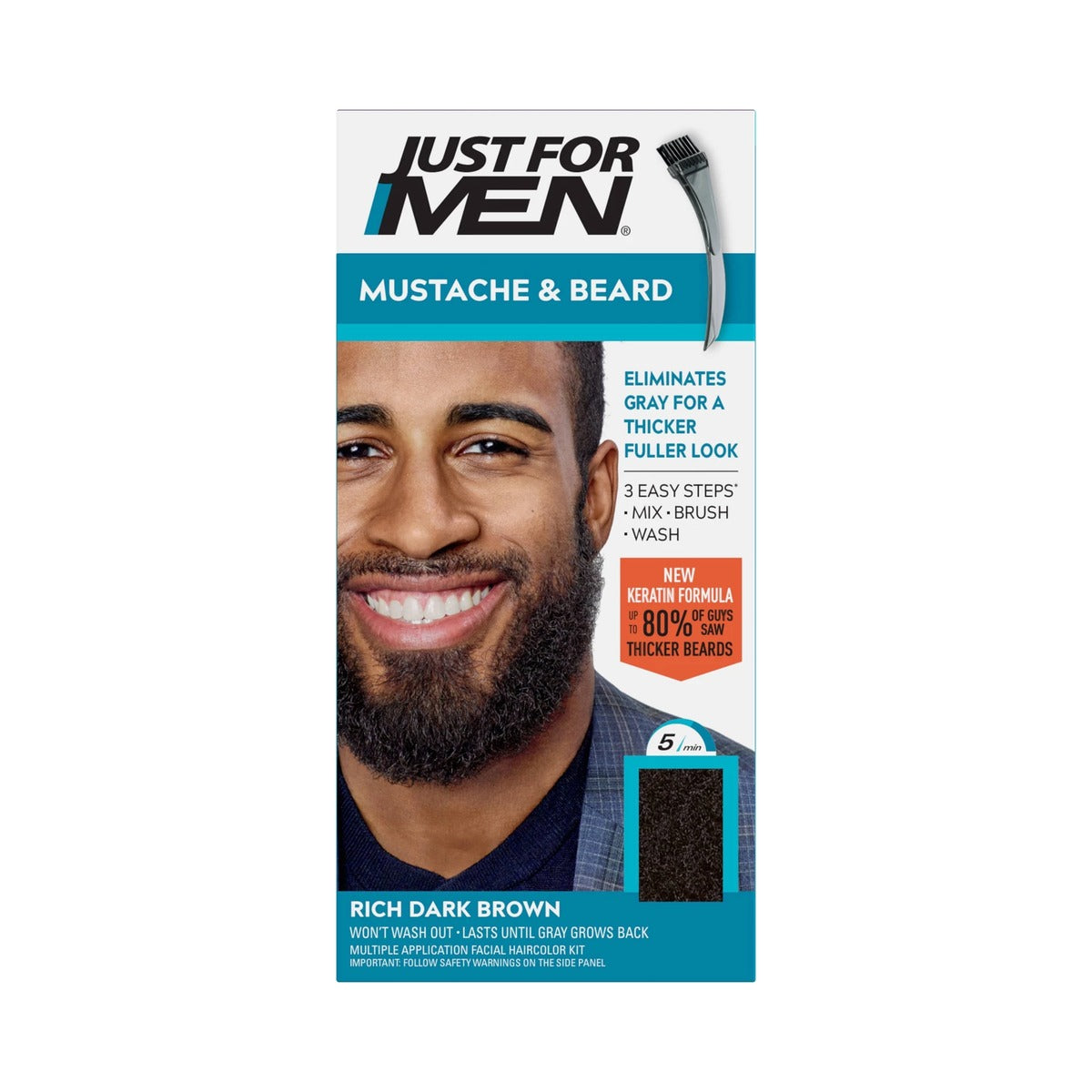 Just For Men Mustache & Beard Rich Dark Brown (Pack of 12)