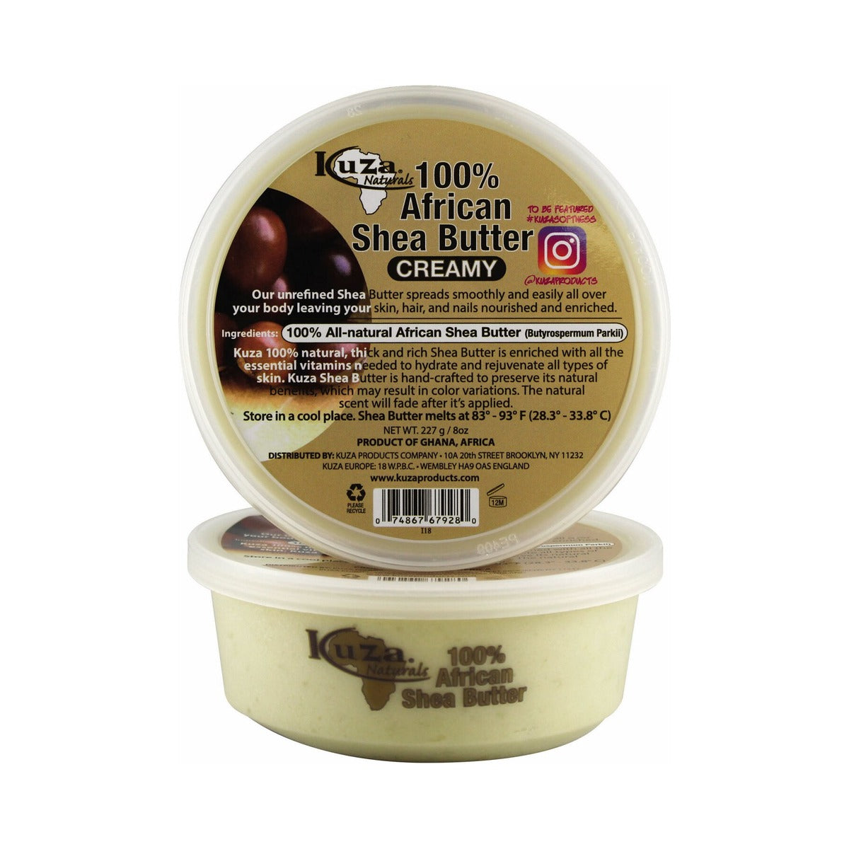 Kuza 100% African Shea Butter Creamy White 8 Oz (Pack of 12) - view 2