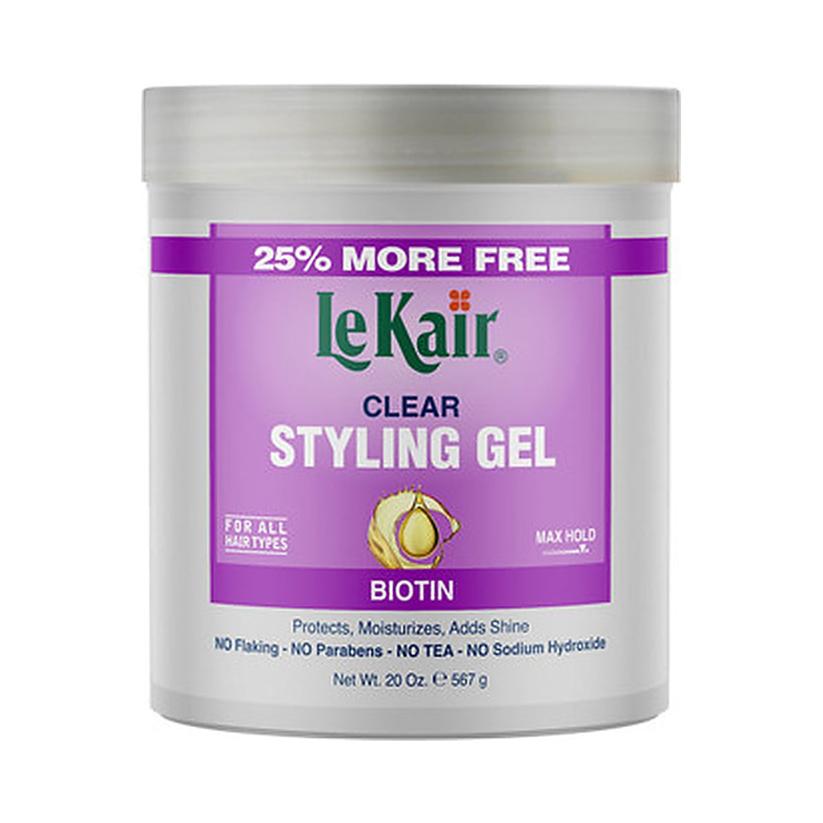 Lekair Style Gel Biotin Clear 20 Oz (Pack of 6)