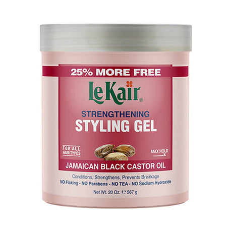 Lekair Style Gel Black Castor 20 Oz (Pack of 6)