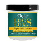 Stylo Locs Black Castor Oil & Sea Moss Gel 16 Oz (Pack of 12)