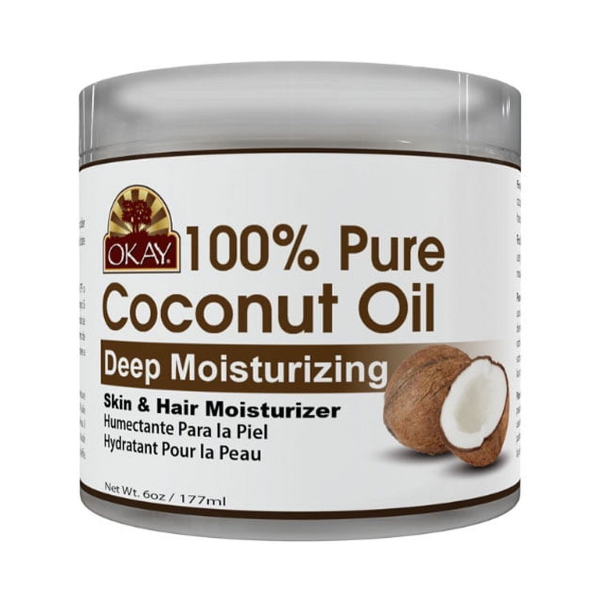 OKAY 100% Coconut Oil 6 Oz (Pack of 24)