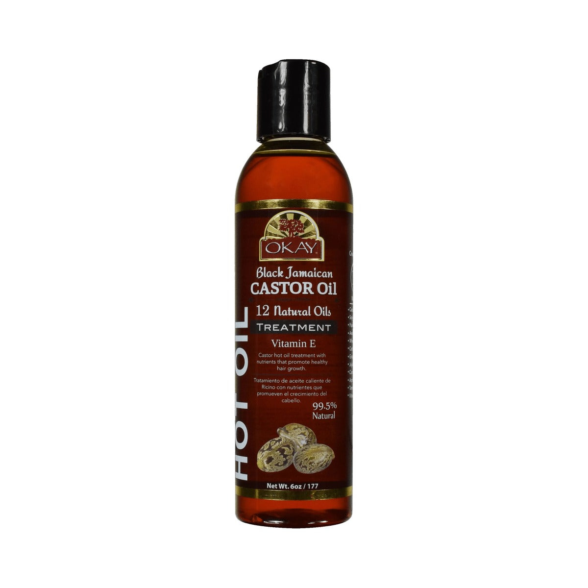 Okay Black Jamaican Castor Oil Hot Oil Treatment 6 Oz (Pack of 24)