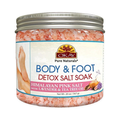 OKAY Pure Naturals Himalayan Pink Salt Body & Foot Soak 20 Oz (Pack of 6)