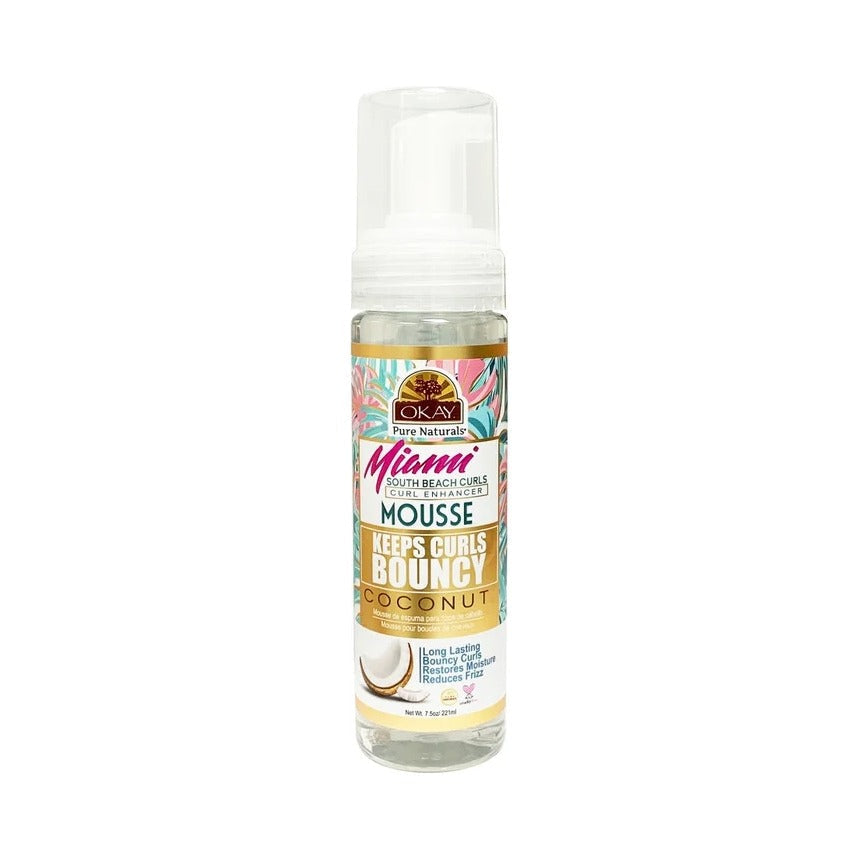 OKAY Pure Naturals Miami South Beach Curls Coconut Mousse 7.5 Oz (Pack of 12)