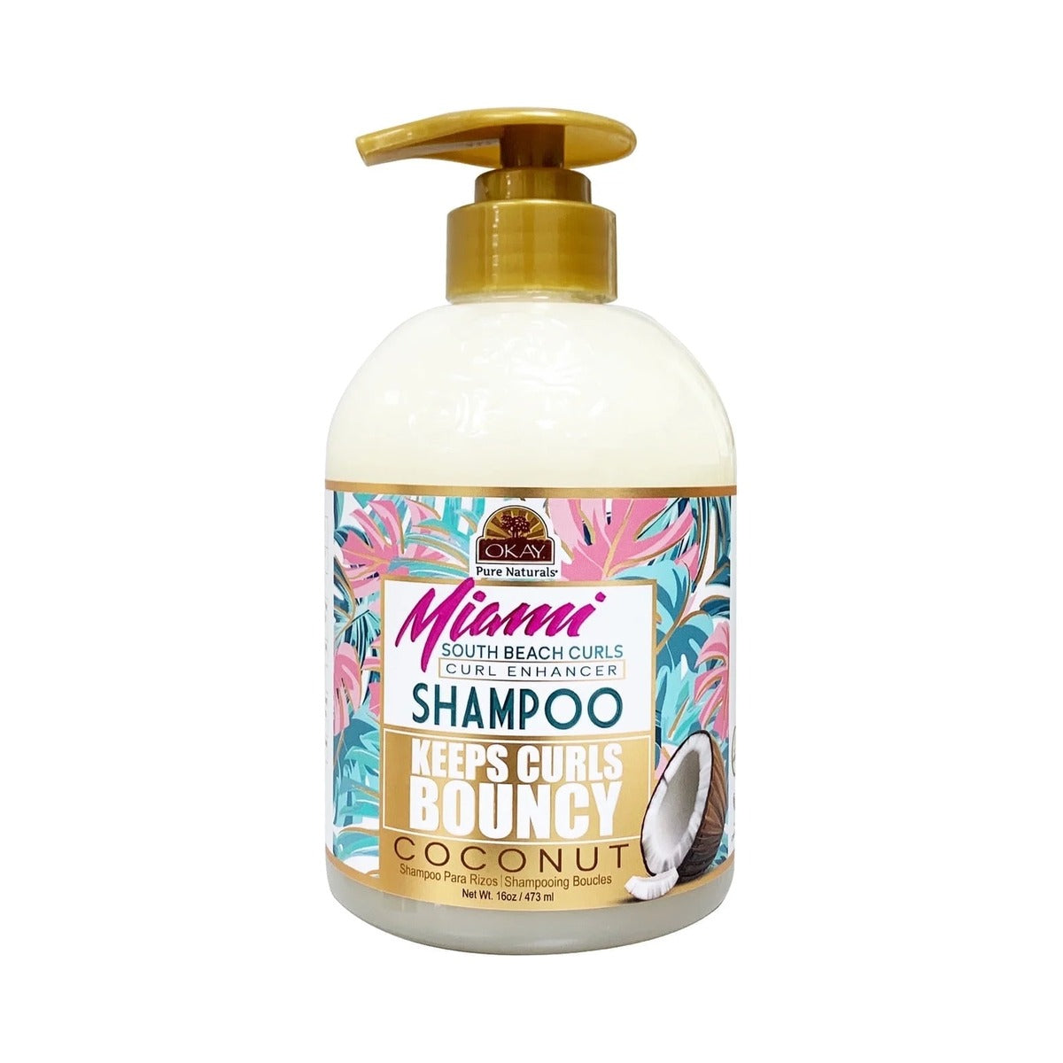 OKAY Pure Naturals Miami South Beach Curls Shampoo 16 Oz (Pack of 12)
