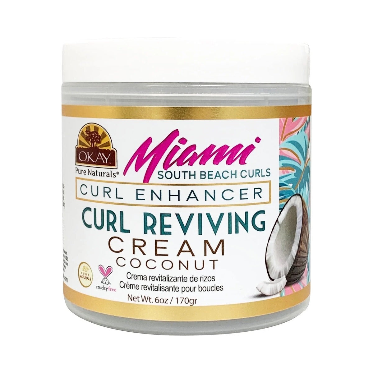 OKAY Pure Naturals Miami South Beach Curl Cream 6 Oz (Pack of 12)