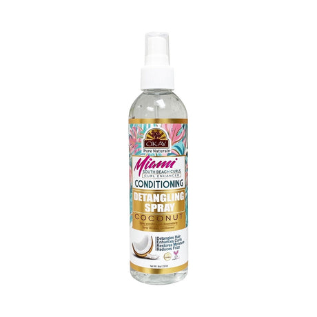OKAY Pure Naturals Miami South Beach Detangler Spray 8 Oz (Pack of 12)