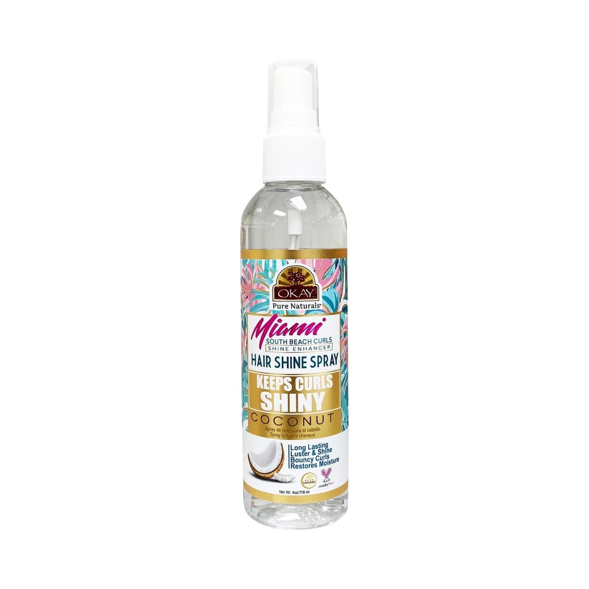 OKAY Pure Naturals Miami South Beach Hair Shine Spray 4 Oz (Pack of 12)