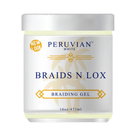 Peruvian White Braids N Lox Braiding Gel 8 Oz (Pack of 6)